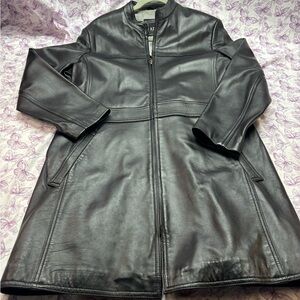 🌈Women's Long Black Real Leather Jacket